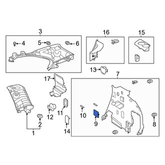 Toyota OE - Rear Left Lower Interior Quarter Panel Trim Panel