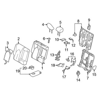 Toyota OE - Seats & Tracks - Second Row Seats (60% Side, Bench Seat, Seat Back Components)