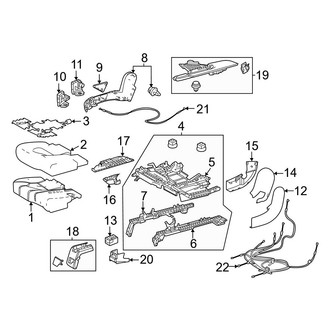 Toyota OE - Seats & Tracks - Second Row Seats (60% Side, Bench Seat, Seat Cushion Components)