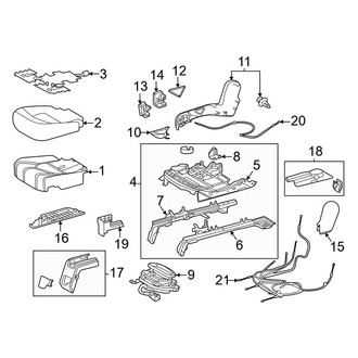 Toyota OE - Seats & Tracks - Second Row Seats (Captain Seat, Passenger Side, Seat Cushion Components)