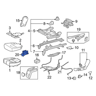 Toyota OE - Center Left Outer Seat Track Cover