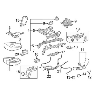 Toyota OE - Seats & Tracks - Second Row Seats (Captain Seat, Driver Side, Seat Cushion Components)