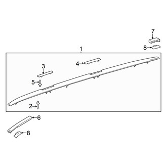 Toyota OE - Roof - Exterior Trim (Panoramic Roof), (Hybrid Limited / Hybrid Platinum / Hybrid XLE / Limited / Platinum / XLE)