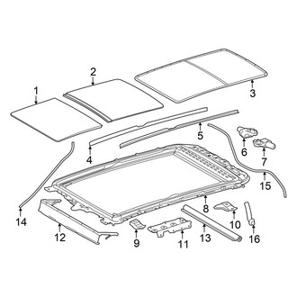 Toyota OE - Roof - Sunroof (Panoramic Roof), (Hybrid Limited / Hybrid Platinum / Hybrid XLE / Limited / Platinum / XLE)