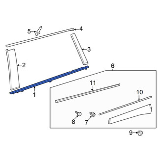 Toyota OE - Rear Right Door Belt Molding