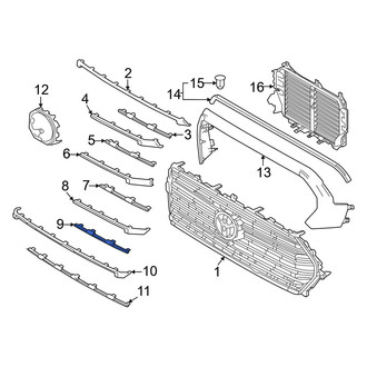 Toyota OE - Front Center Left Grille Molding