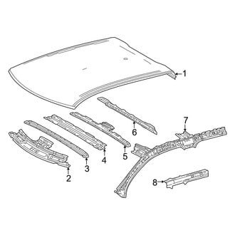 Toyota OE - Cab - Roof & Components (W/O Sunroof), (Limited / SR / SR5 / Trailhunter / TRD Off-Road / TRD Pro / TRD Sport Double Cab)