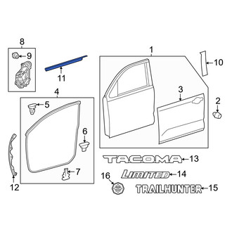 Toyota OE - Front Left Door Belt Molding