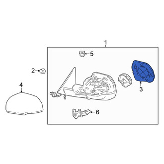 Toyota OE - Front Left Door Mirror Glass