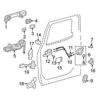 Toyota OE - Rear Outer Door Latch Cable