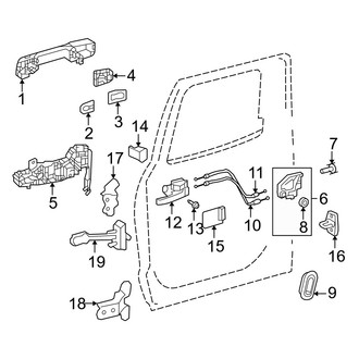 Toyota OE - Rear Door - Lock & Hardware (Limited / SR / SR5 / Trailhunter / TRD Off-Road / TRD Pro / TRD Sport Double Cab)