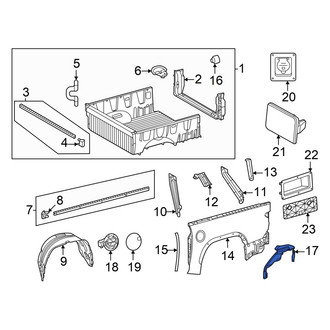 Toyota OE - Rear Right Truck Bed Molding