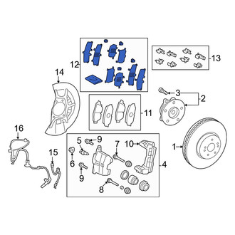 Toyota OE - Front Disc Brake Pad Shim Kit