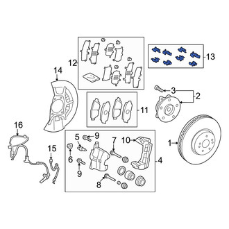 Toyota OE - Front Disc Brake Hardware Kit