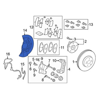 Toyota OE - Front Left Brake Dust Shield