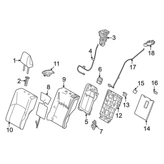 Toyota OE - Seats & Tracks - Rear Seat Components (40% Side, Seat Back Components)