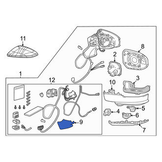 Toyota OE - Front Center Left Door Mirror Cover