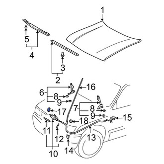 Toyota OE - Hood Prop Rod Retainer