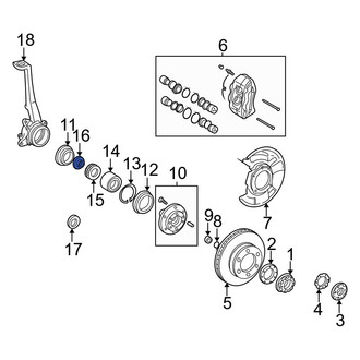 Toyota OE - Front Wheel Bearing Nut