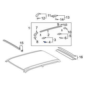 Toyota OE - Rear Roof Luggage Carrier Side Rail Cap