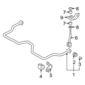 Toyota OE - Rear Suspension - Stabilizer Bar & Components
