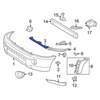 Toyota OE - Front Center Bumper Cover Support Rail