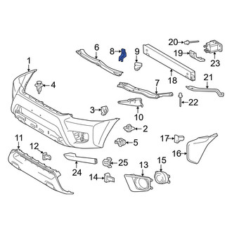 Toyota OE - Bumper Cover Support Rail Clip