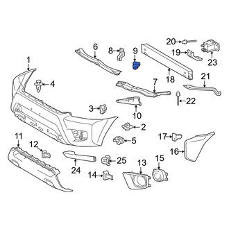 Toyota OE - Bumper Cover Support Rail Clip