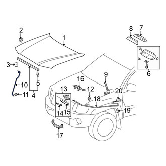 Toyota OE - Front Hood & Trunk Prop Rod