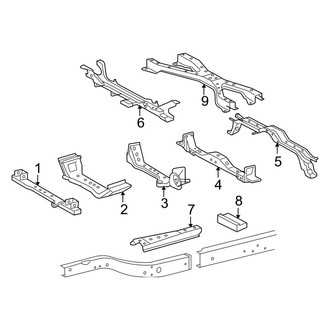 Toyota OE - Frame - Crossmembers & Components (Short Wheelbase), (Regular Cab)
