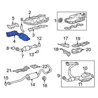 Toyota OE - Left Catalytic Converter with Integrated Exhaust Manifold