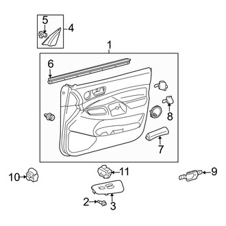 Toyota OE - Front Door - Interior Trim (With Power Windows)