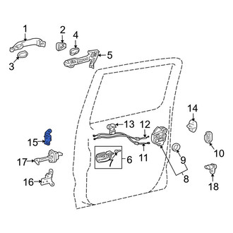 Toyota OE - Rear Left Upper Door Hinge