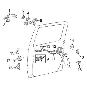Toyota OE - Rear Door - Lock & Hardware (Base / Pre Runner Double Cab)