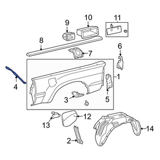 Toyota OE - Front Right Truck Bed Panel Brace