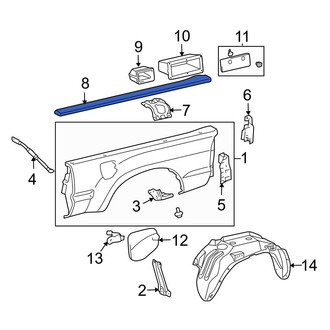 Toyota OE - Rear Right Truck Bed Molding