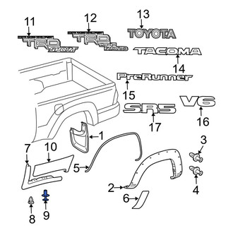 Toyota OE - Truck Bed Molding Clip