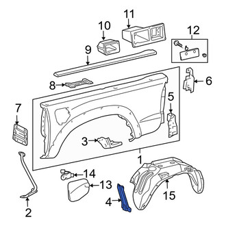 Toyota OE - Rear Right Truck Bed Panel Brace