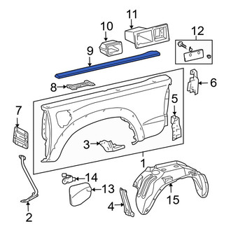 Toyota OE - Rear Right Truck Bed Molding