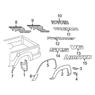 Toyota OE - Pick Up Box - Exterior Trim (Base / Pre Runner Double Cab)
