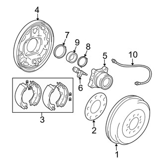 Toyota OE - Rear Suspension - Brake Components (Base 4WD)