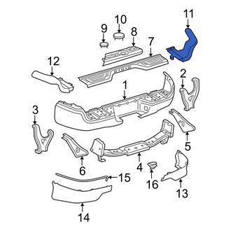 Toyota OE - Rear Right Bumper Extension