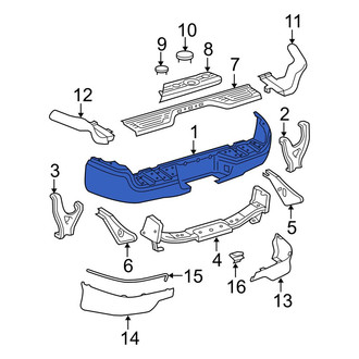 Toyota OE - Rear Bumper Face Bar