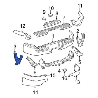 Toyota OE - Rear Left Bumper Face Bar Bracket