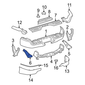 Toyota OE - Rear Left Bumper Face Bar Reinforcement Beam Bracket