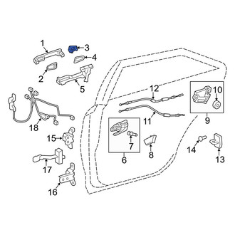 Toyota OE - Rear Outer Exterior Door Handle Cover