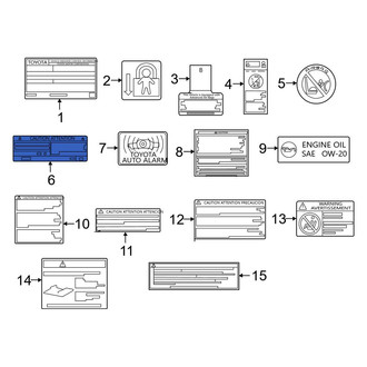 Toyota OE - A/C System Information Label