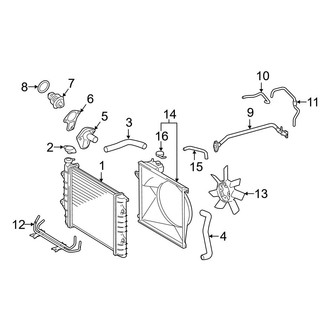 Toyota OE - Cooling - Radiator & Components (2.7L)