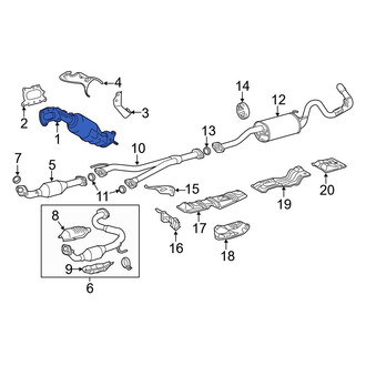 Toyota OE - Left Catalytic Converter with Integrated Exhaust Manifold