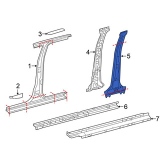 Toyota OE - Left Body B-Pillar Reinforcement
